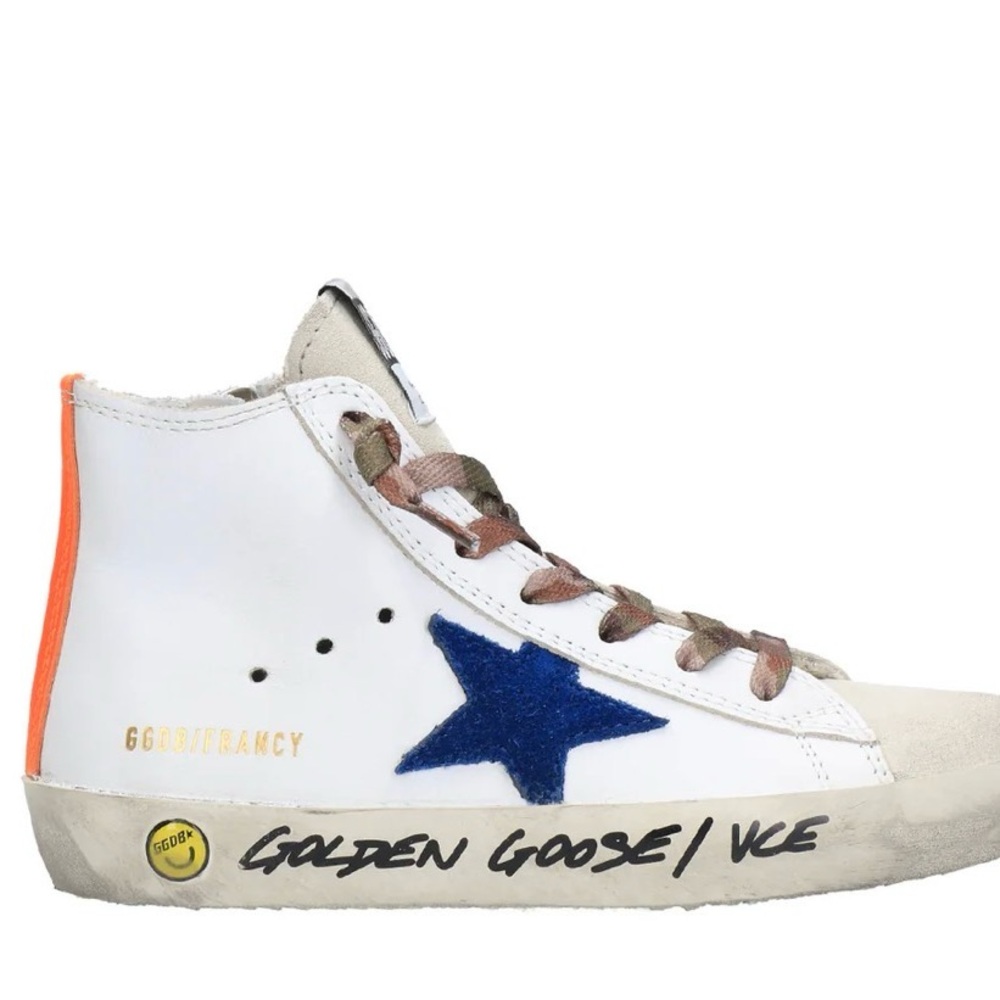 Golden Goose Kids Sneakers White and Blue